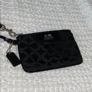 Black coach wrist wallet